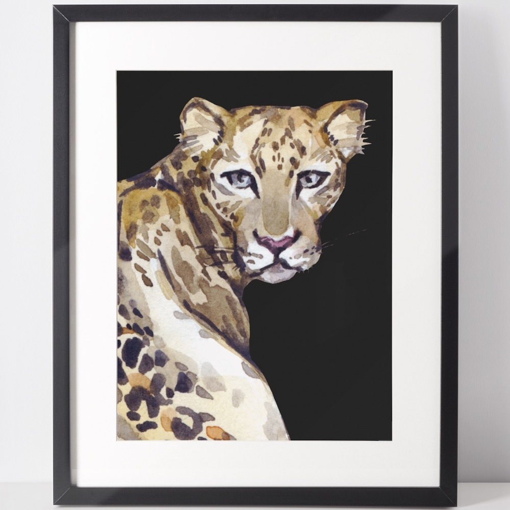 Jaguar Watercolor Wall Art Print Poster Unframed, Leopard Print - Picture 1 of 8